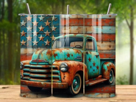 Download Rusty Vintage Americana Tumbler Wrap V.1 - Americana tumbler Collection