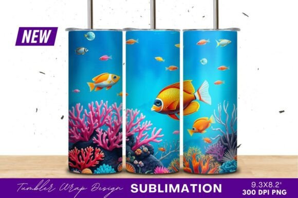 Download Colorful Fish Swimming Tumbler - Swimming tumbler Collection