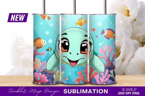 Download Cute Cartoon Turtle Swimming Tumbler - Swimming tumbler Collection
