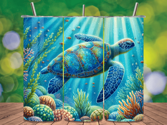 Download Blue Ocean Turtle Swimming Tumbler Wrap - Swimming tumbler Collection