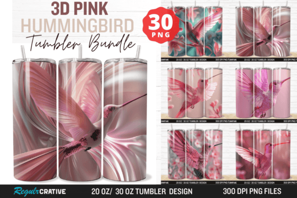 Download 3D Pink Hummingbird Tumbler Wrap Bundle - Hummingbird tumbler wrap Collection
