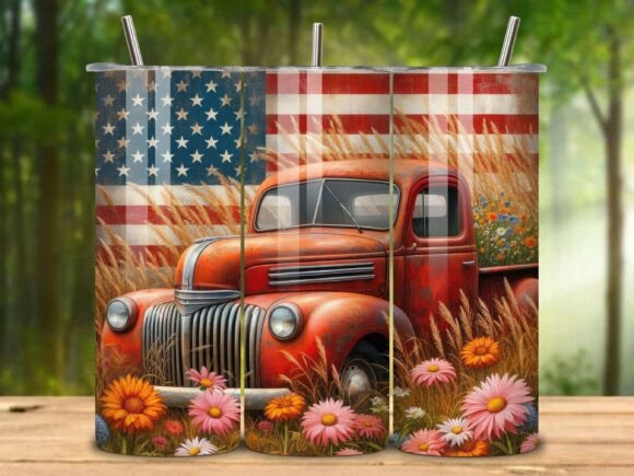 Download Rusty Vintage Americana Tumbler Wrap V.4 - Americana tumbler Collection