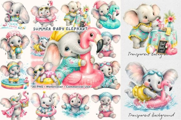 Download Summer Pool Elephant Flamingo Floatie - Float Collection