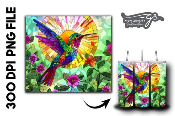 Download Stain Glass Hummingbird Tumbler Wrap 30 - Hummingbird tumbler wrap Collection