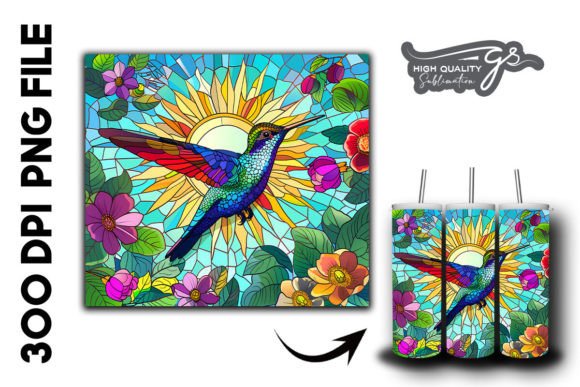 Download Stain Glass Hummingbird Tumbler Wrap 37 - Hummingbird tumbler wrap Collection