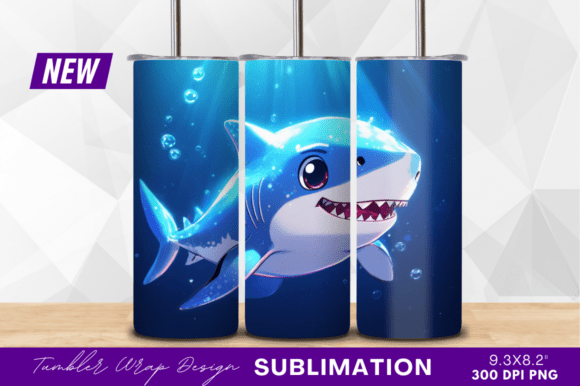 Download Cartoon Blue Shark Swimming Tumbler - Swimming tumbler Collection